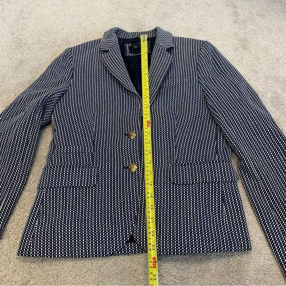 J. Crew navy white printed schoolboy blazer Sz 6 - Picture 13 of 14